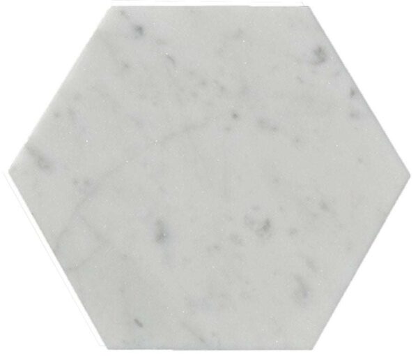 6" Carrara Marble Hex Tile