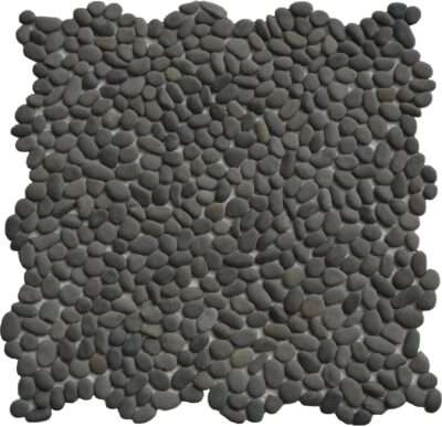 PT M CH Mini Black pebble tile mosaiC 1