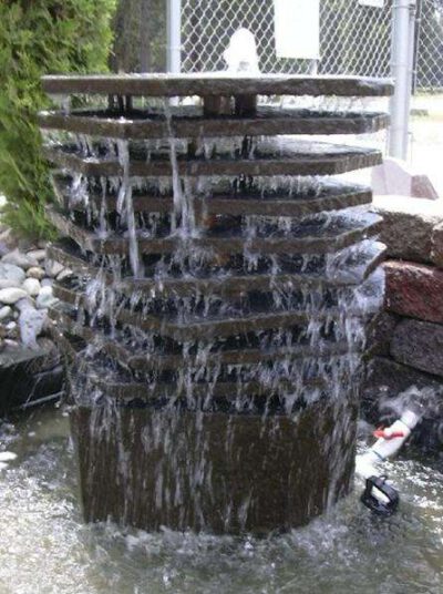 Custom Basalt Fountain - Multi-layered top