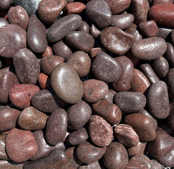 polished red medium pebbles