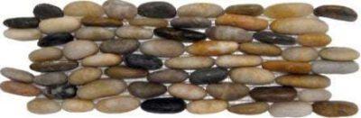 Standing Polished Mixed Pebble Tile, 4"x12"