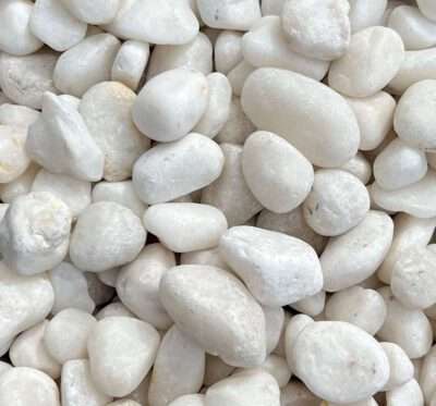 White Polished Pebbles Small Snow White