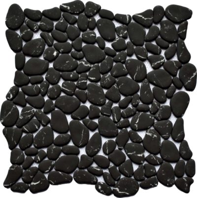 Black Glass Pebble Tile