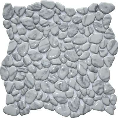 Pt Rg Pg Polished Grey Recycled Glass Pebble Tile