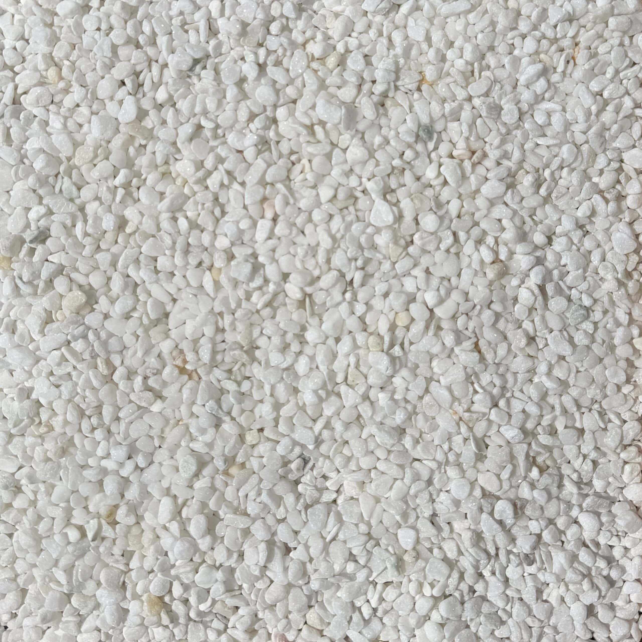Rolled White Marble Pebble, 1/4" 1 Rolled White Marble Pebble, 1/4"